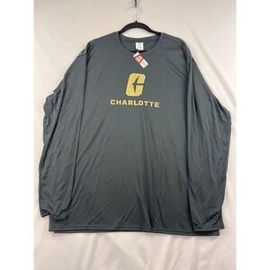 UNC Official Charlotte 49ers Mens 2XL Long Sleeve Performance Shirt Gray NWT